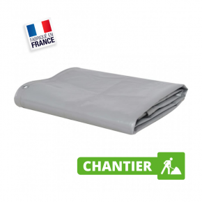 Bâche Chantier 3x3 m Gris 540 g/m² - Bâche Chantier et Travaux