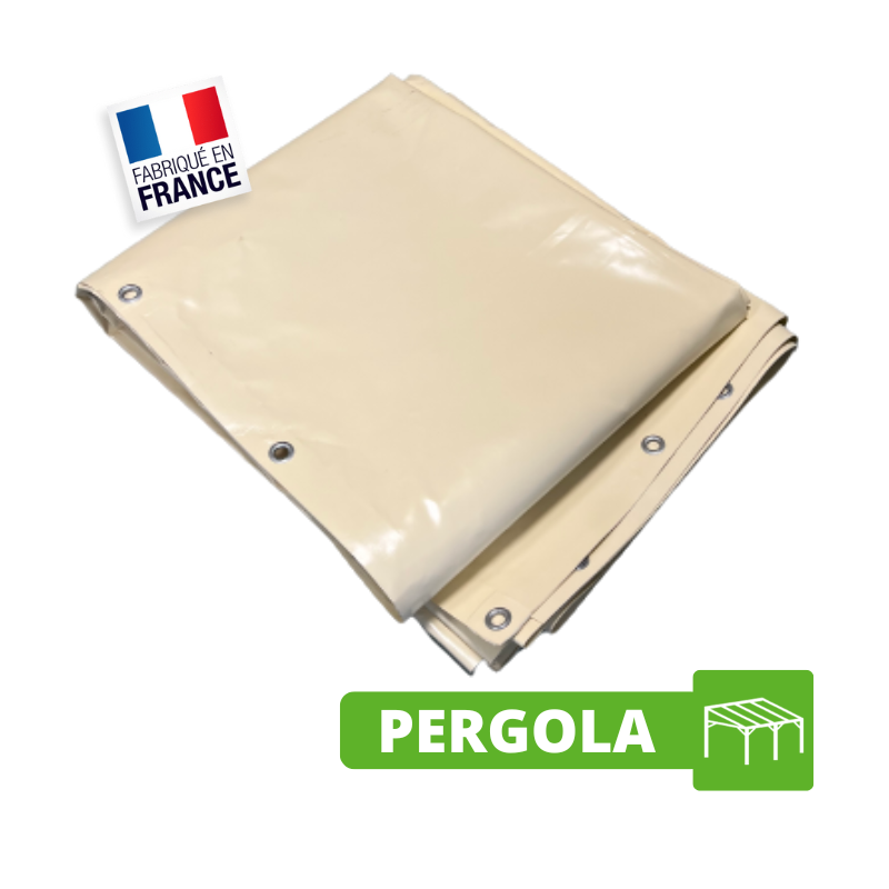 Toile Pergola 4x3 m Ivoire - Bâche Pergola PVC 640 g/m² - Haute Résistance et 100% Etanche