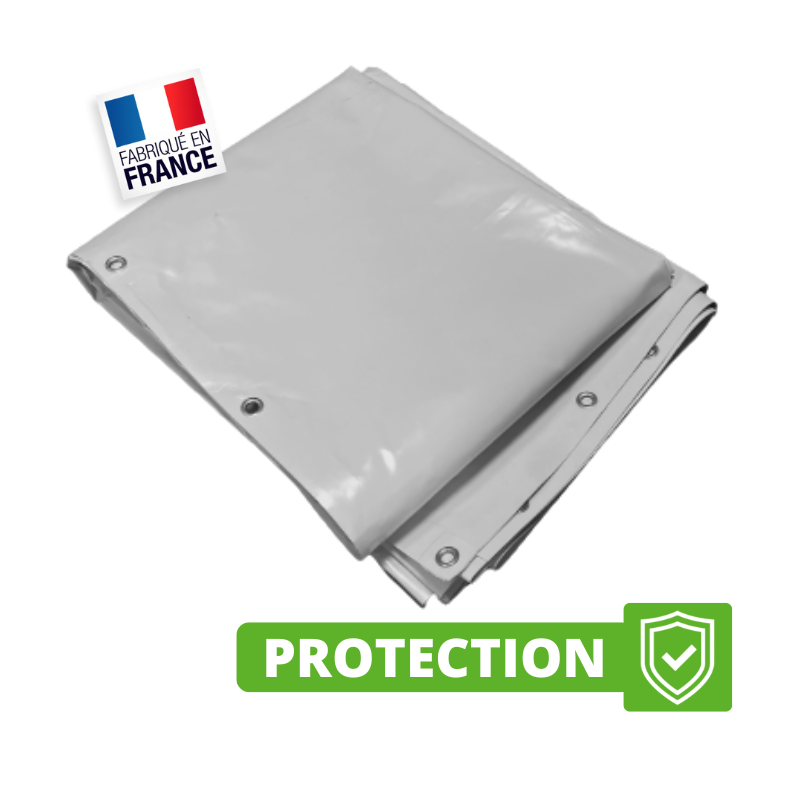 Bâche de Protection 15x12 m Gris 640 g/m² - Bâche de Protection