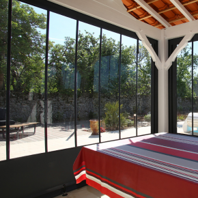 Bâche fermeture Terrasse avec Verrière Sur Mesure