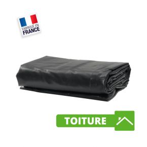 Bâche Toiture 8x6 m Noir Anti-Feu Ignifugée M2 680 g/m² pour Charpentier et Couvreur