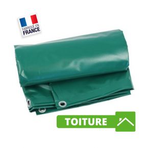 Bâche Toiture 3x3 m Vert 540 g/m² pour Charpentier et Couvreur