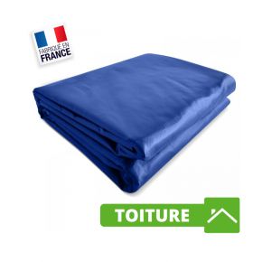 Bâche Toiture 20x15 m Bleu Anti-Feu Ignifugée M2 680 g/m² pour Charpentier et Couvreur - Bâche Toiture pour Charpentier et Co...