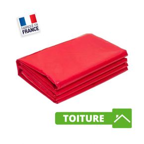 Bâche Toiture 9x8 m Rouge 900 g/m² pour Charpentier et Couvreur