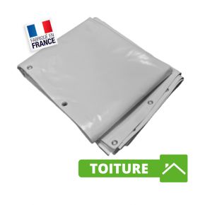 Bâche Toiture 6x3 m Gris 900 g/m² pour Charpentier et Couvreur