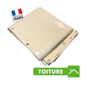 Bâche Toiture 6x5 m Ivoire 640 g/m² pour Charpentier et Couvreur