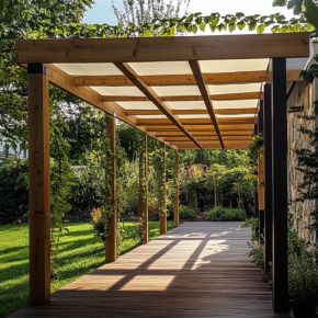 Bâche pergola sur mesure - Pergola bois